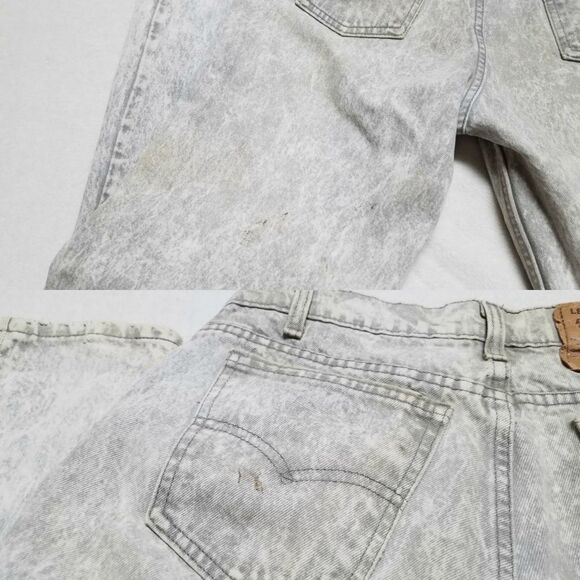 RARE Vintage 80s Levi's 550 Gray Acid Wash Grunge High Waisted Mom Jeans - Picture 16 of 16